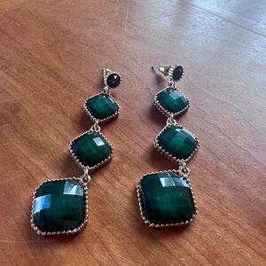 Elegant Green Drop Earrings